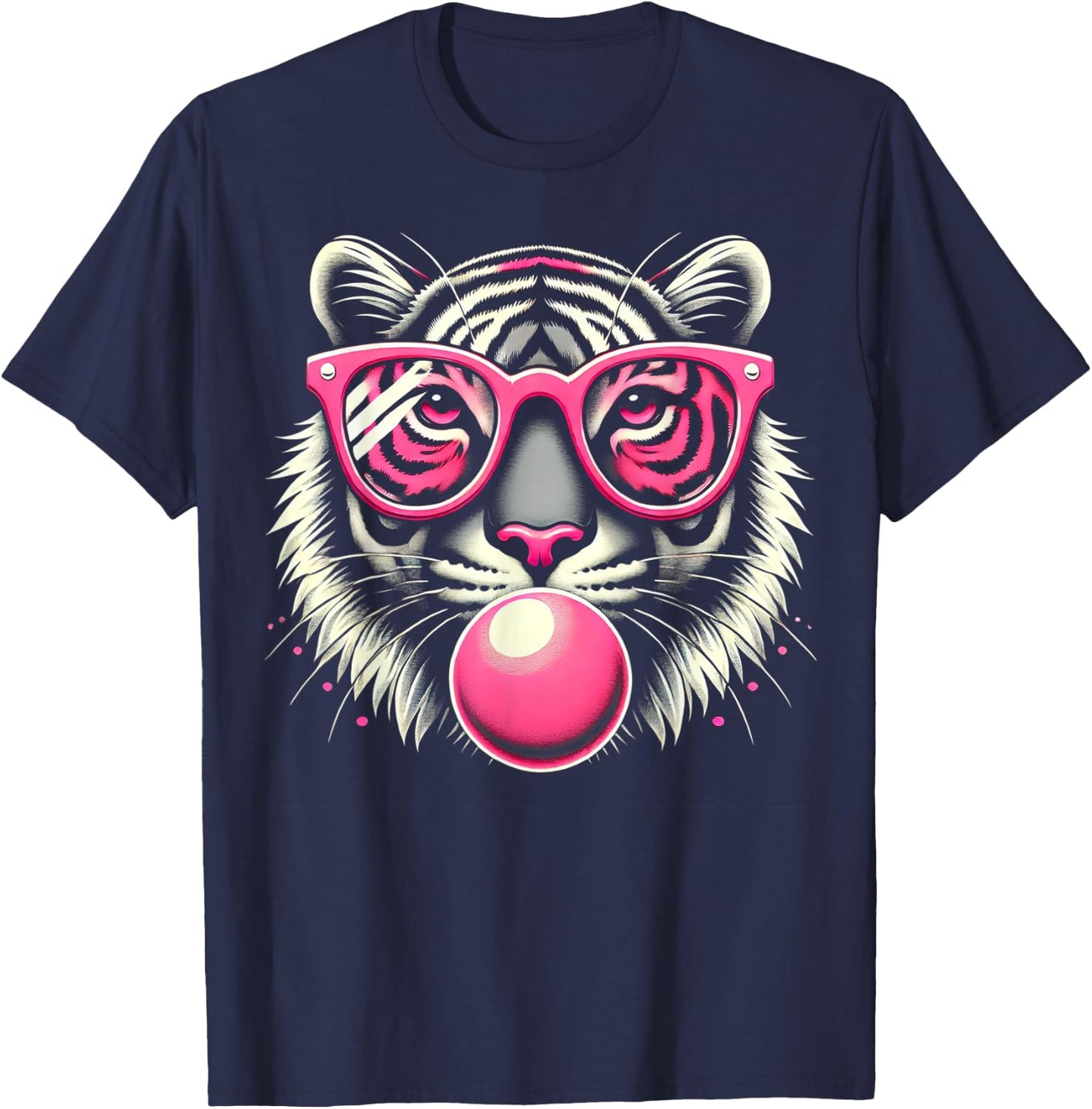 Tiger Face Wild Animal T-Shirt - T-Shirt | Navy