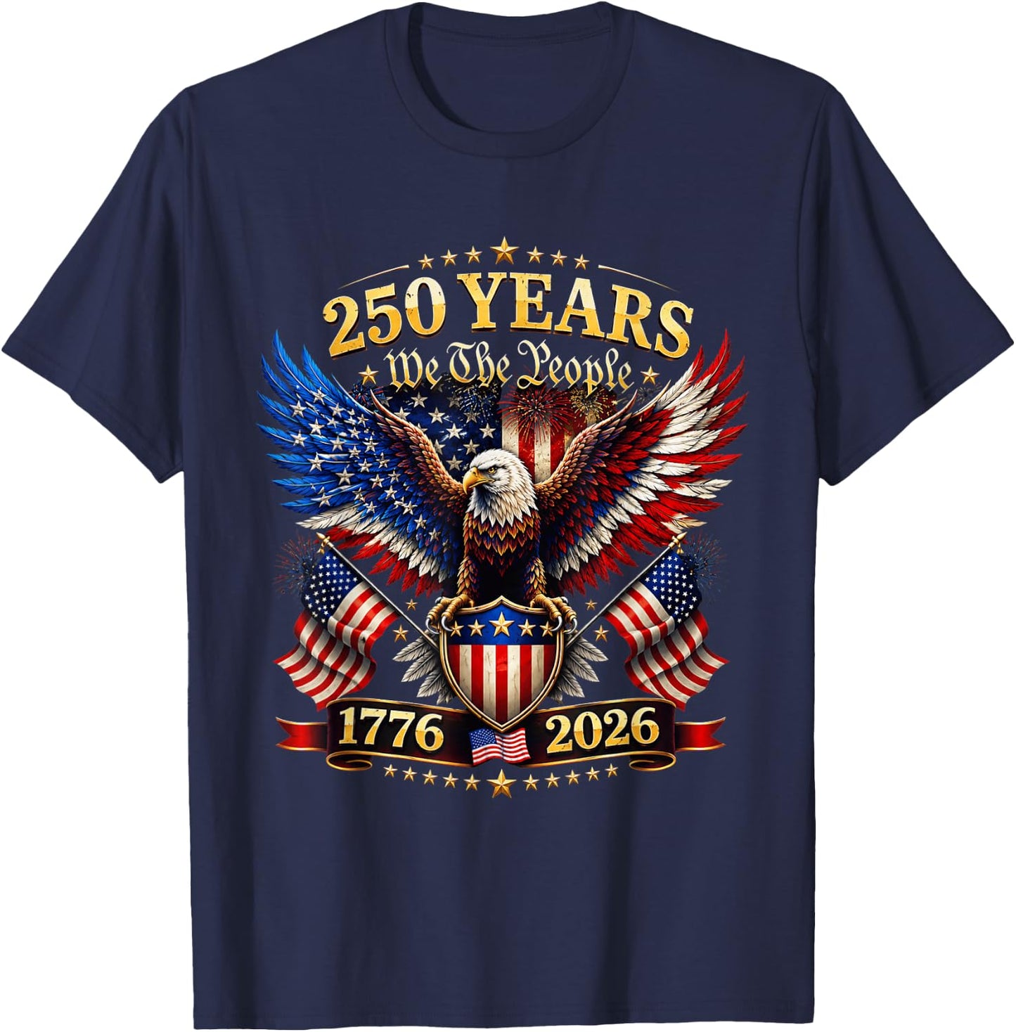 USA 250th Anniversary 4th of July 250 Anniversary USA T-Shirt - T-Shirt | Navy
