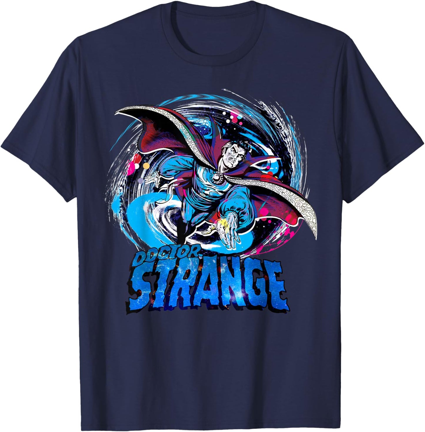 Marvel Doctor Strange Classic Retro Magic Warp Logo T-Shirt - T-Shirt | Navy