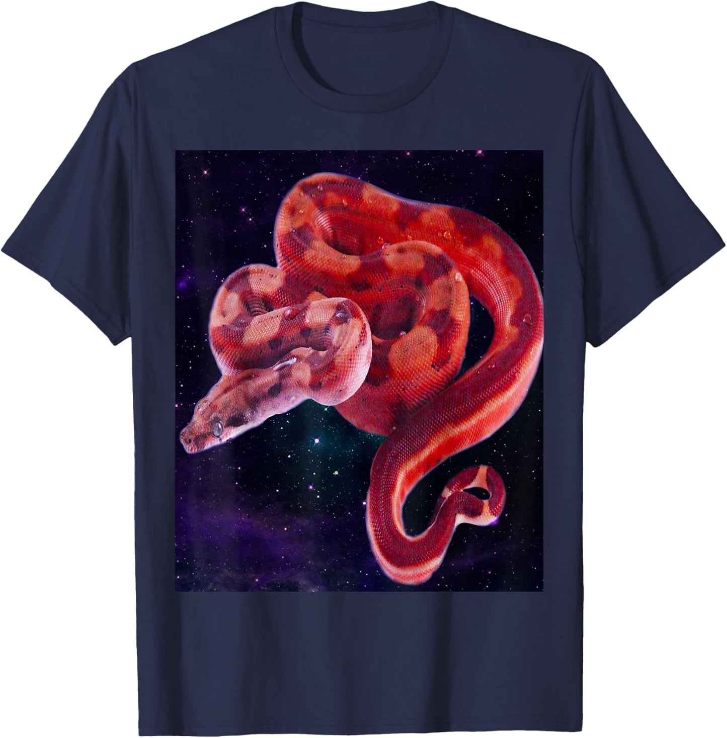 Space Boa Constrictor Snake T-Shirt - T-Shirt | Navy