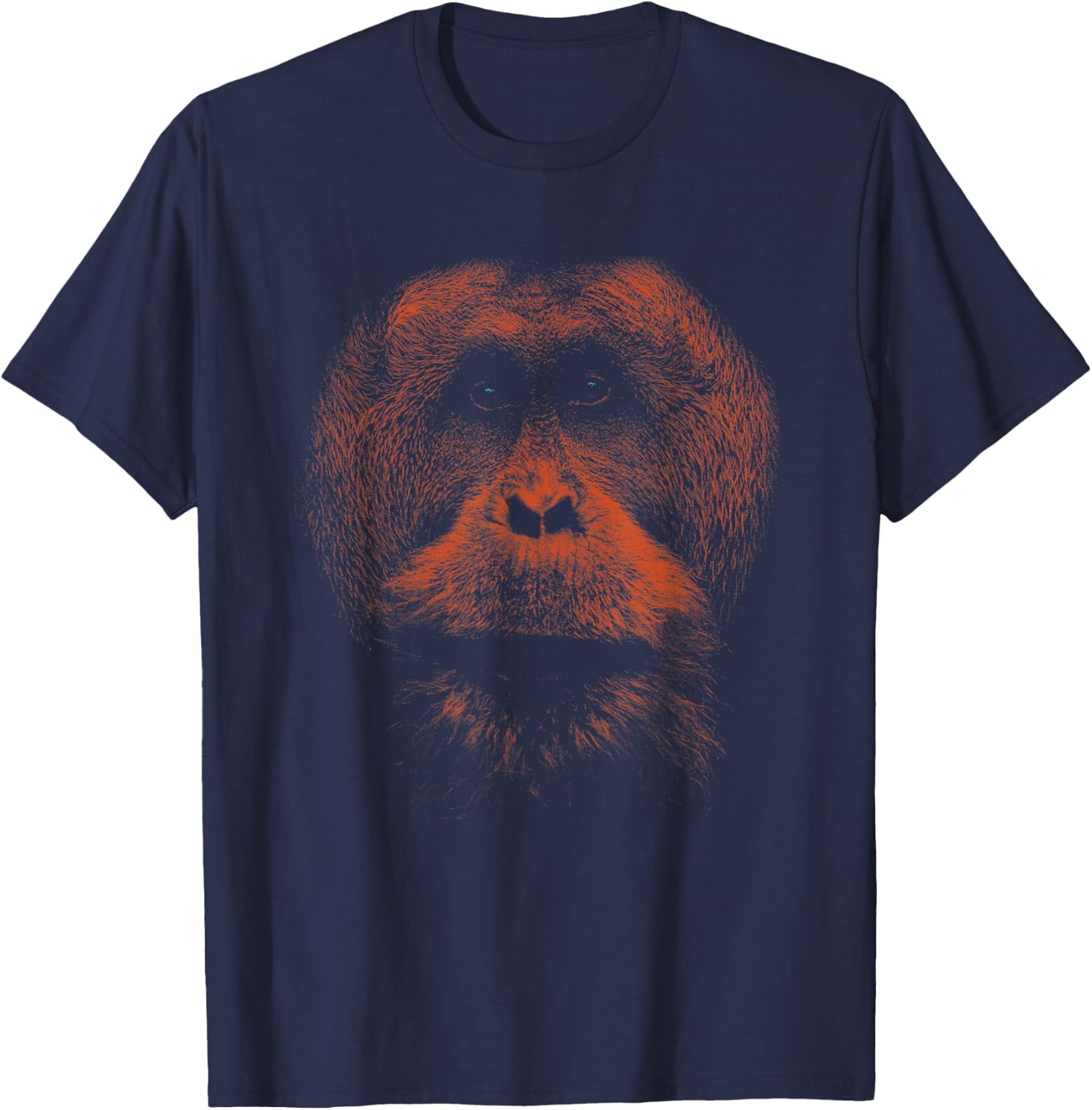Orangutan Ape Animal Face Portrait T-Shirt - T-Shirt | Navy