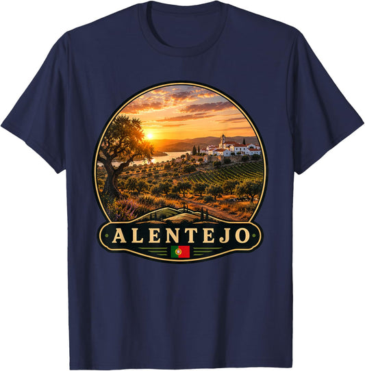 Alentejo Portugal Vintage Travel Sunset Views T-Shirt - T-Shirt | Navy