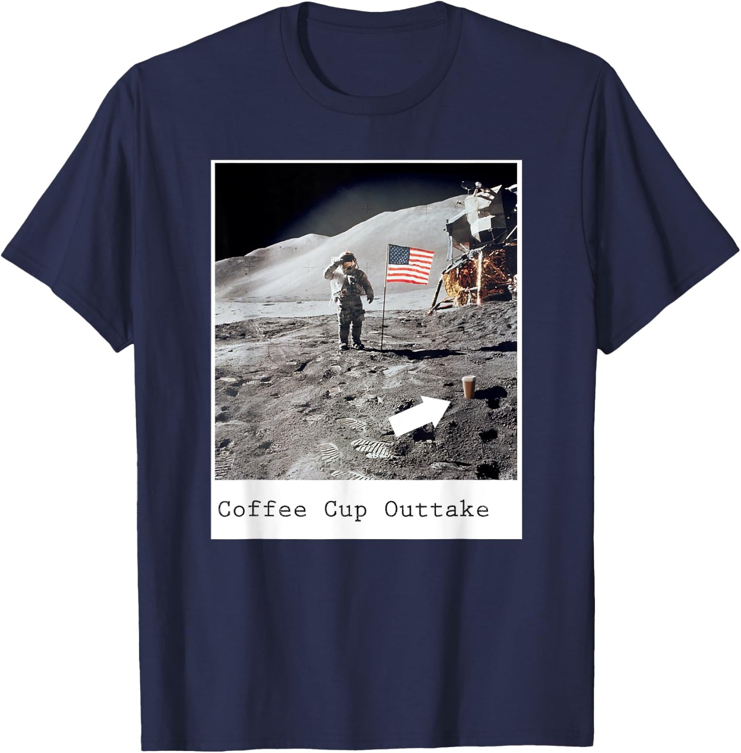 Fake Moon Landing Hoax Government Conspiracy Theory Gift T-Shirt - T-Shirt | Navy