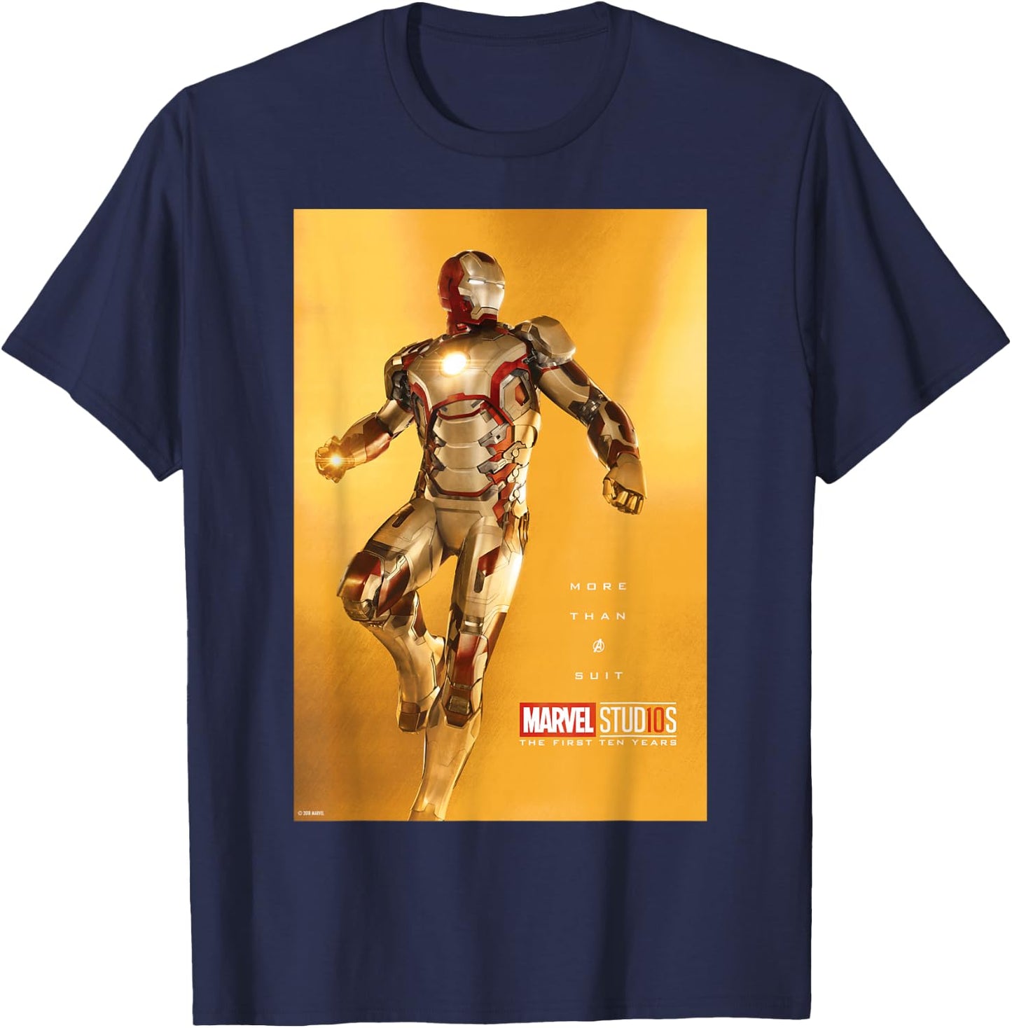 Marvel Studios 10 Years Iron Man Poster Graphic T-Shirt - T-Shirt | Navy