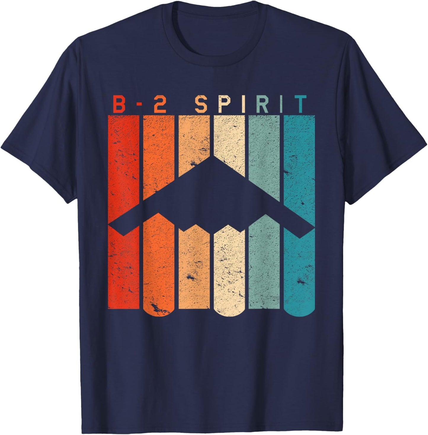 B-2 Spirit Bomber Aircraft Retro Vintage Style T-Shirt - T-Shirt | Navy