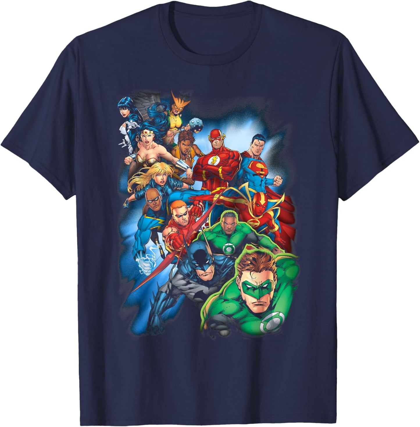 Justice League Mighty Heroes Unite Small T-Shirt - T-Shirt | Navy