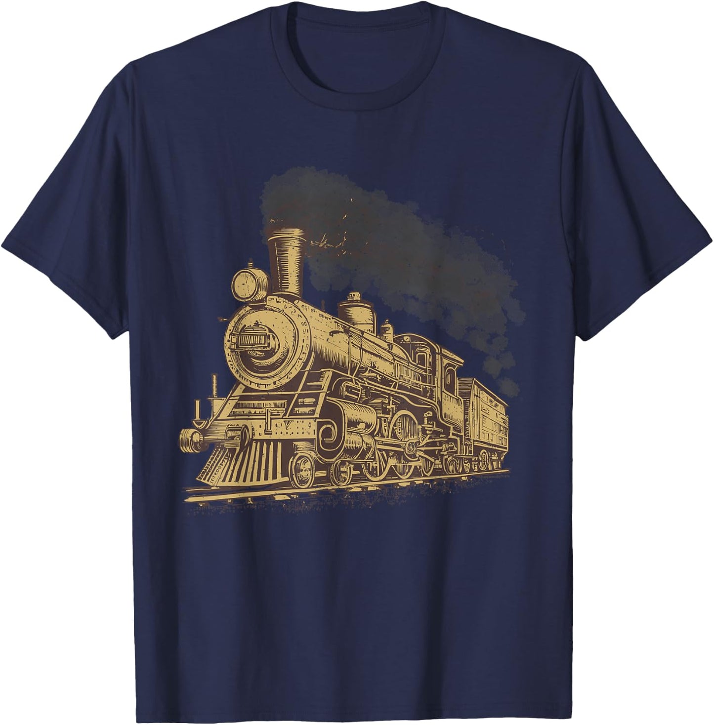 Cool Steam Train Art Women Locomotive Train Lover T-Shirt - T-Shirt | Navy