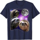Sloth Shirt - Three Sloths Moon Parody Wolf Meme Shirt T-Shirt - T-Shirt | Navy