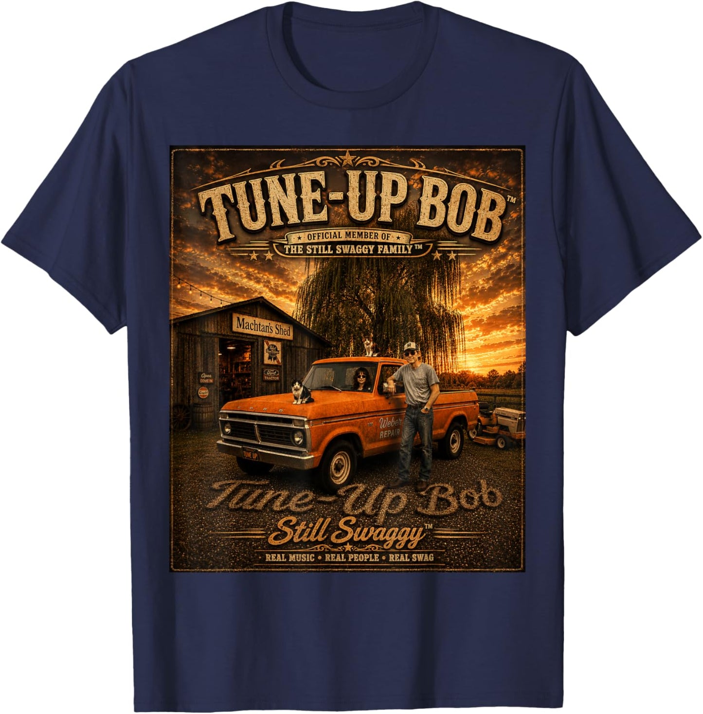 Tune Up Bob Garage Truck and Repair Shop T-Shirt - T-Shirt | Navy