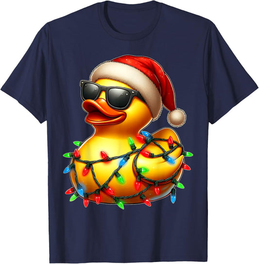 Rubber Duck Sunglasses Cute Christmas Xmas T-Shirt - T-Shirt | Navy