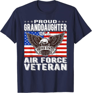 Proud Granddaughter of A US Air Force Veteran Military Gifts T-Shirt - T-Shirt | Navy