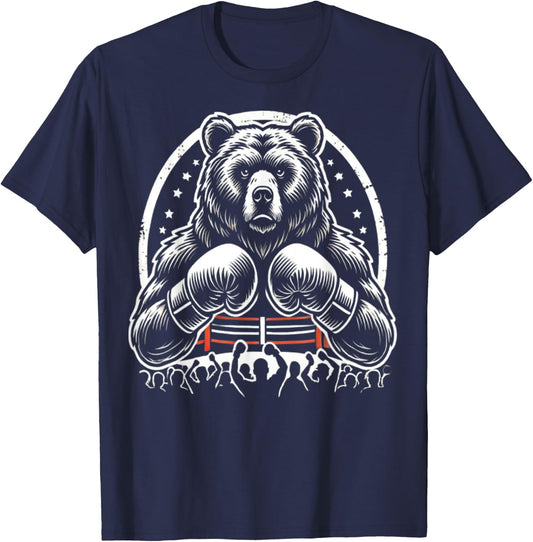 Bear boxing design bear boxer and boxing T-Shirt - T-Shirt | Navy