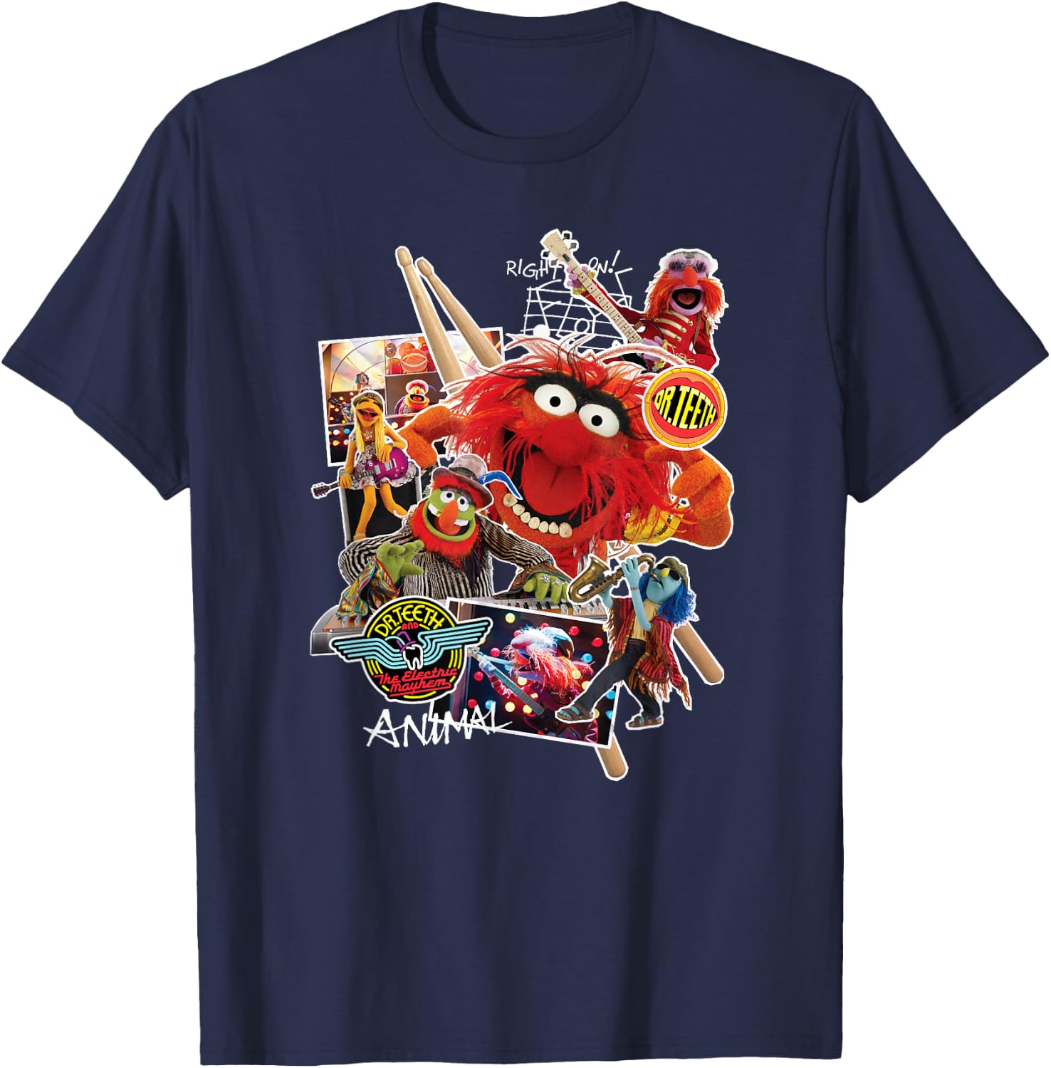 Disney Muppets Animal Dr. Teeth and The Electric Mayhem Small T-Shirt - T-Shirt | Navy