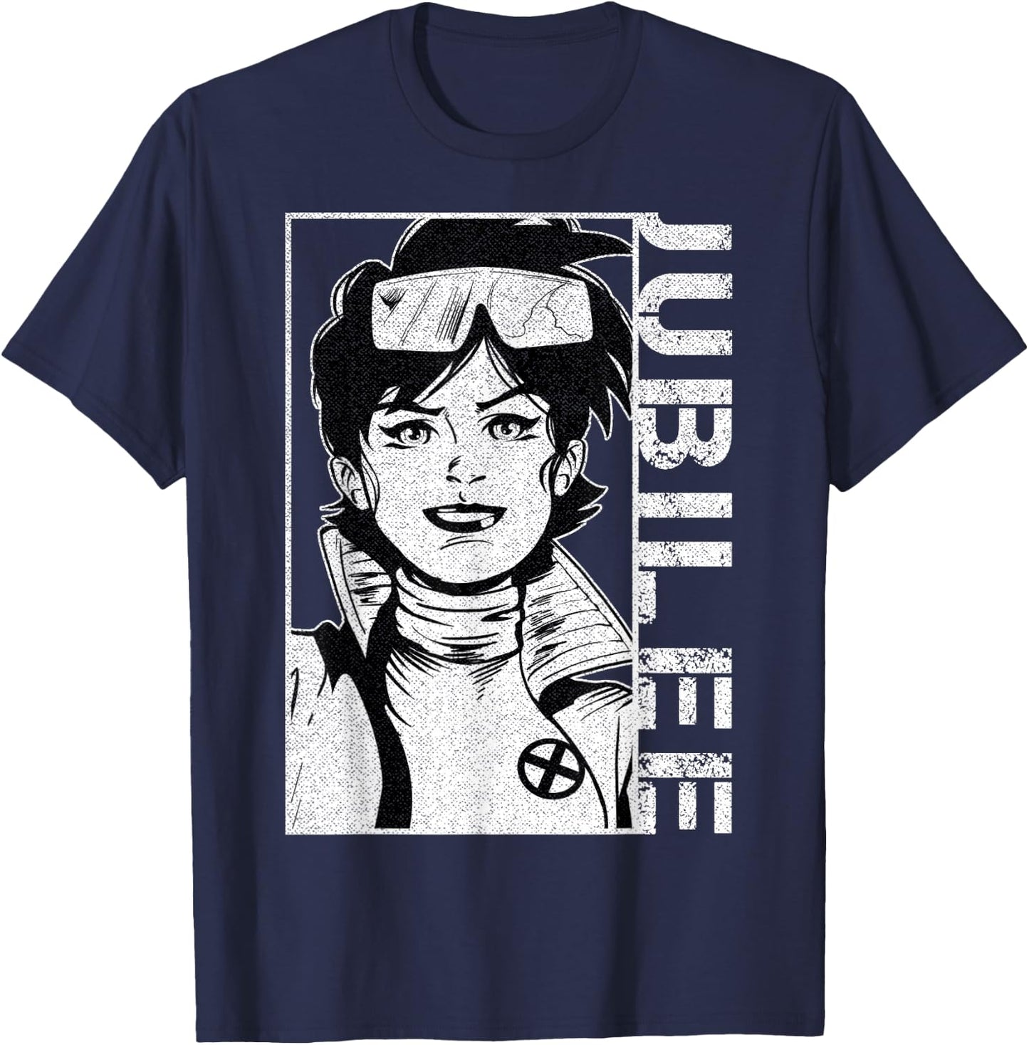 Marvel X-Men Jubilee Character Profile Face Graphic T-Shirt - T-Shirt | Navy