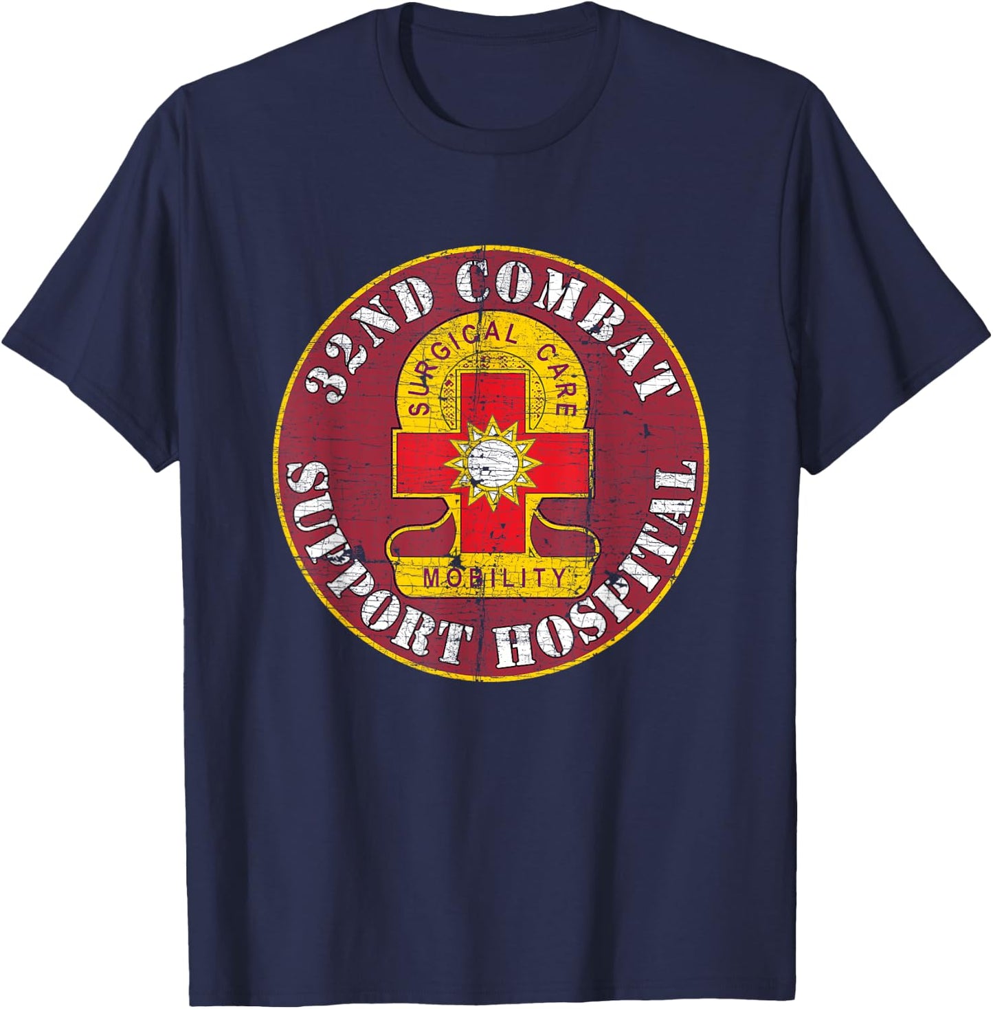 32nd Combat Support Hospital Veterans Day Vintage Gifts T-Shirt - T-Shirt | Navy