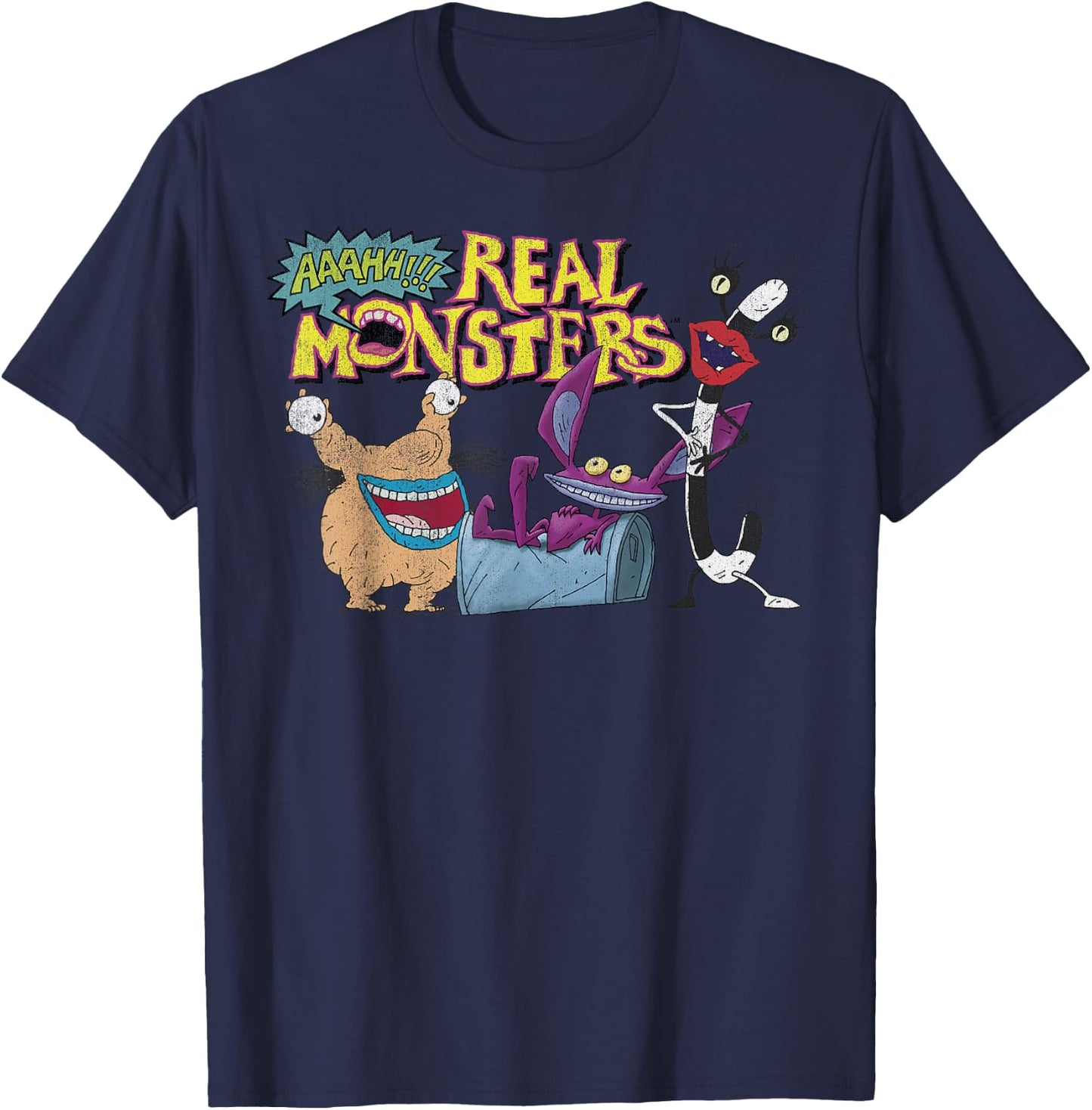 Aaahh!!! Real Monsters Friends Logo T-Shirt - T-Shirt | Navy