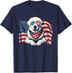 Great Pyrenees USA Flag Sunglasses Patriotic 4th Of July T-Shirt - T-Shirt | Navy