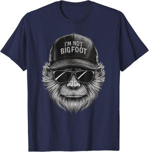 Bigfoot In Disguise Sunglasses Trucker Hat I'm Not Sasquatch T-Shirt - T-Shirt | Navy