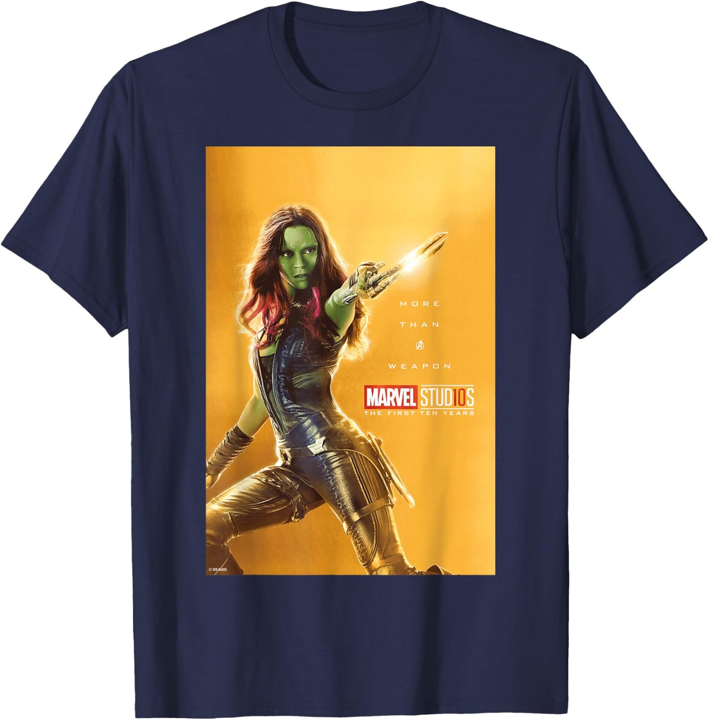 Marvel Studios 10 Years Gamora Poster Graphic T-Shirt - T-Shirt | Navy