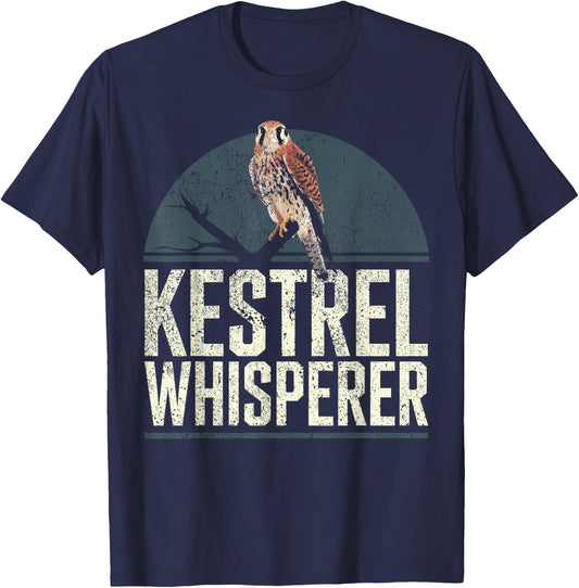 Kestrel Whisperer Birding American Kestrel T-Shirt - T-Shirt | Navy