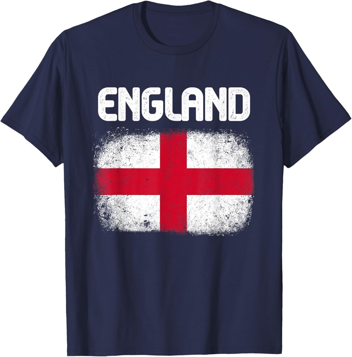 England National Flag Vintage Grunge English 2026 T-Shirt - T-Shirt | Navy