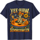 Yee Haw Summerween Cowboy Skeleton Western Halloween T-Shirt - T-Shirt | Navy