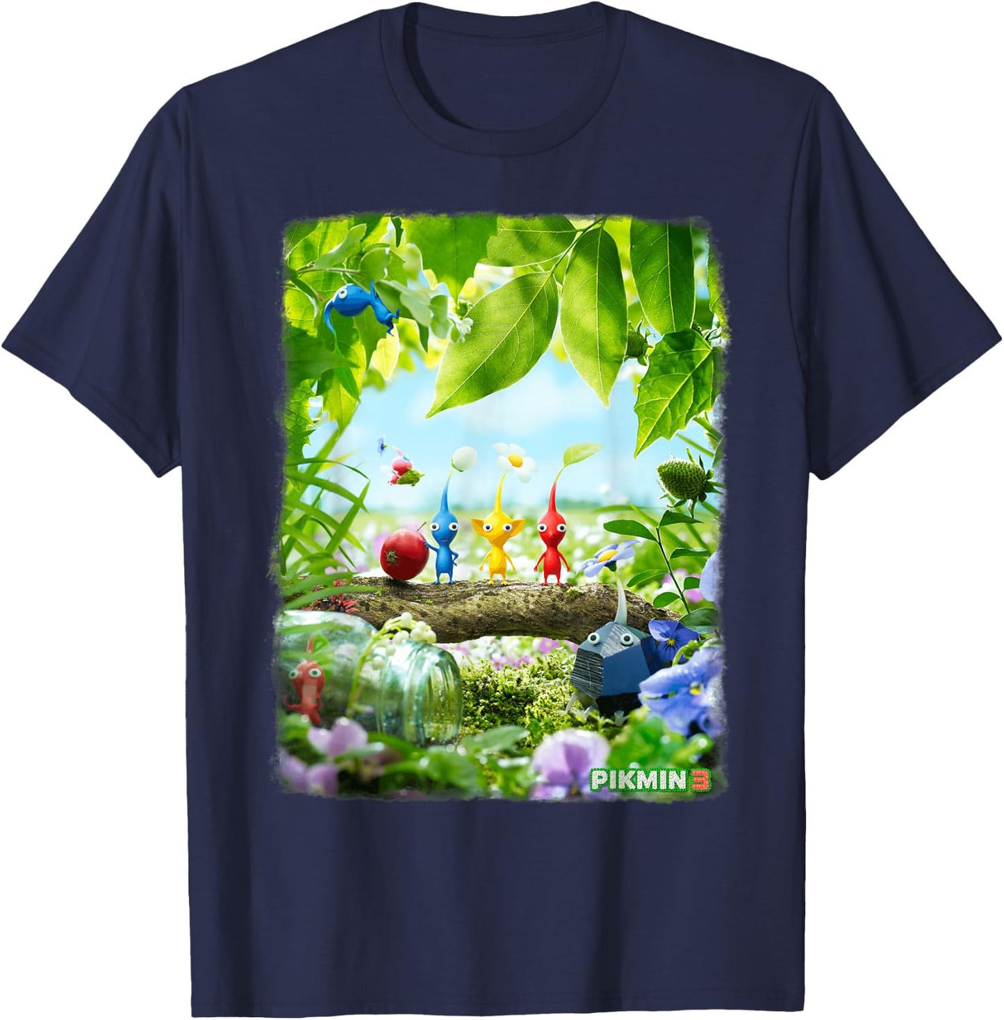 Nintendo Pikmin 3 Tree Group Shot Game Poster T-Shirt - T-Shirt | Navy