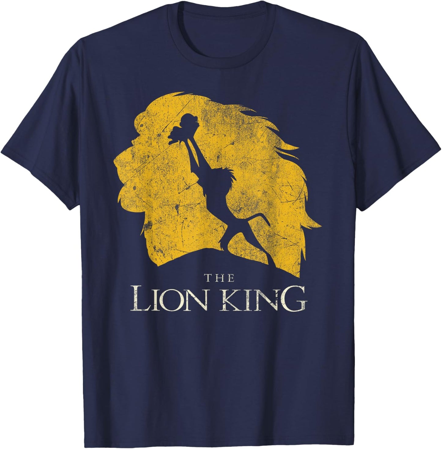 Disney The Lion King Rafiki & Simba Silhouette Distressed T-Shirt - T-Shirt | Navy