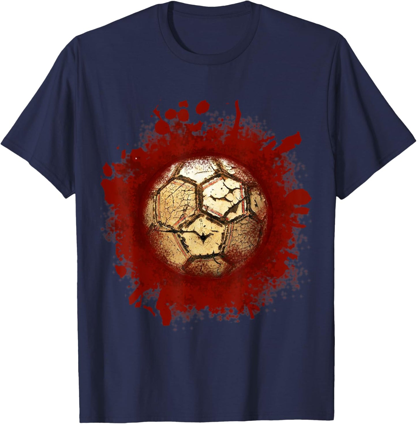 Zombie Soccer Blood Funny Scary Player Halloween Costume T-Shirt - T-Shirt | Navy