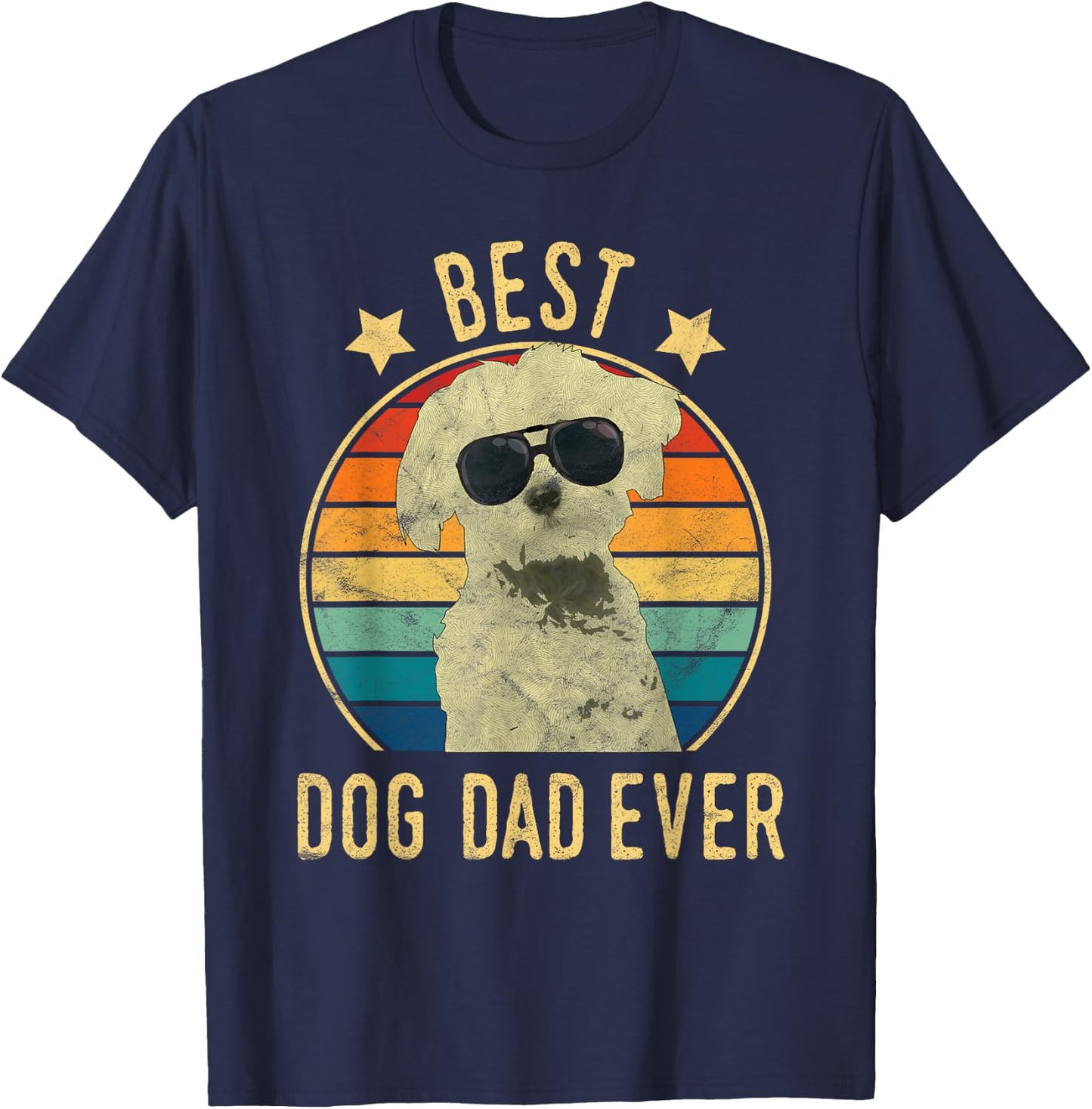 Best Dog Dad Ever Maltese Father's Day Gift Men T-Shirt - T-Shirt | Navy