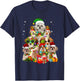 Shih Tzu Santa Hat Christmas Tree Lights Dog Holiday Costume Men Women Kids T-Shirt - T-Shirt | Navy