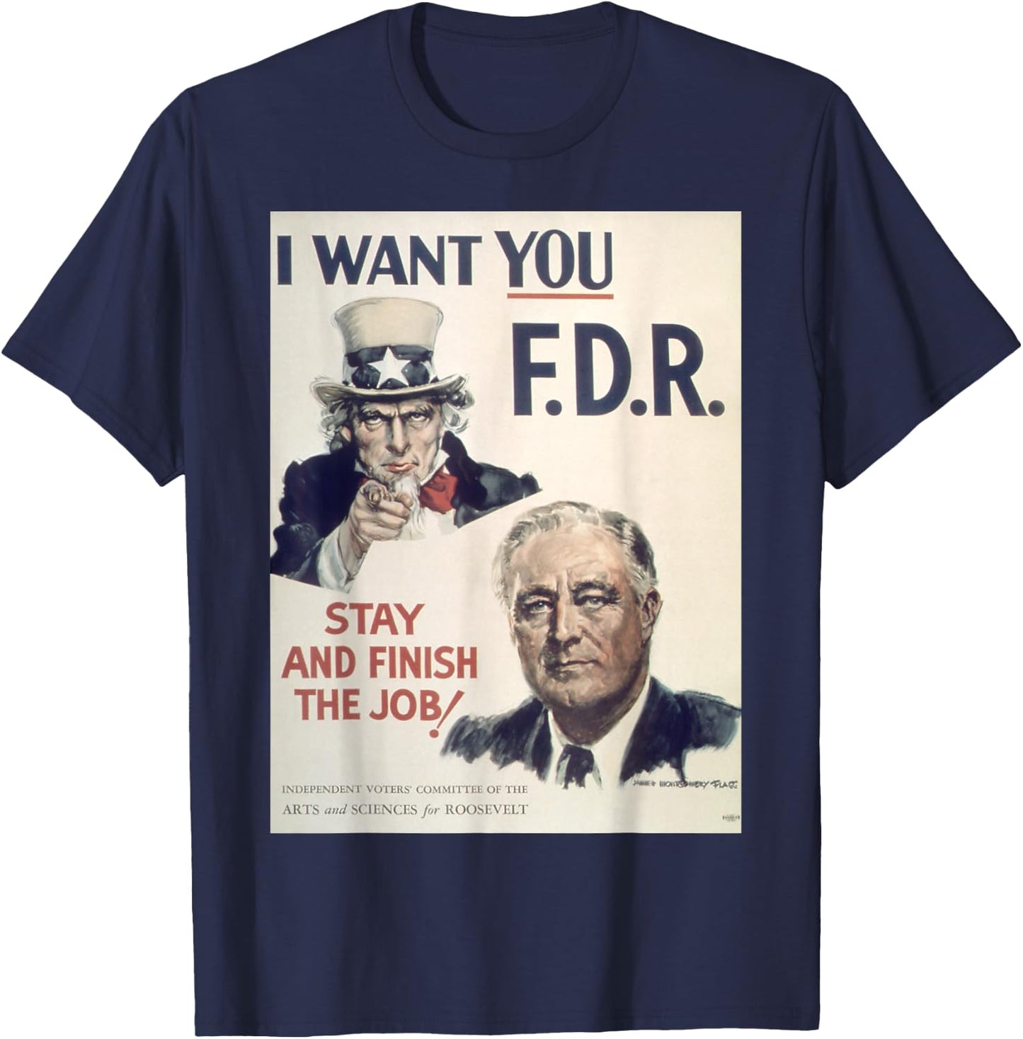 Vintage poster - I Want You FDR Retro T-Shirt - T-Shirt | Navy