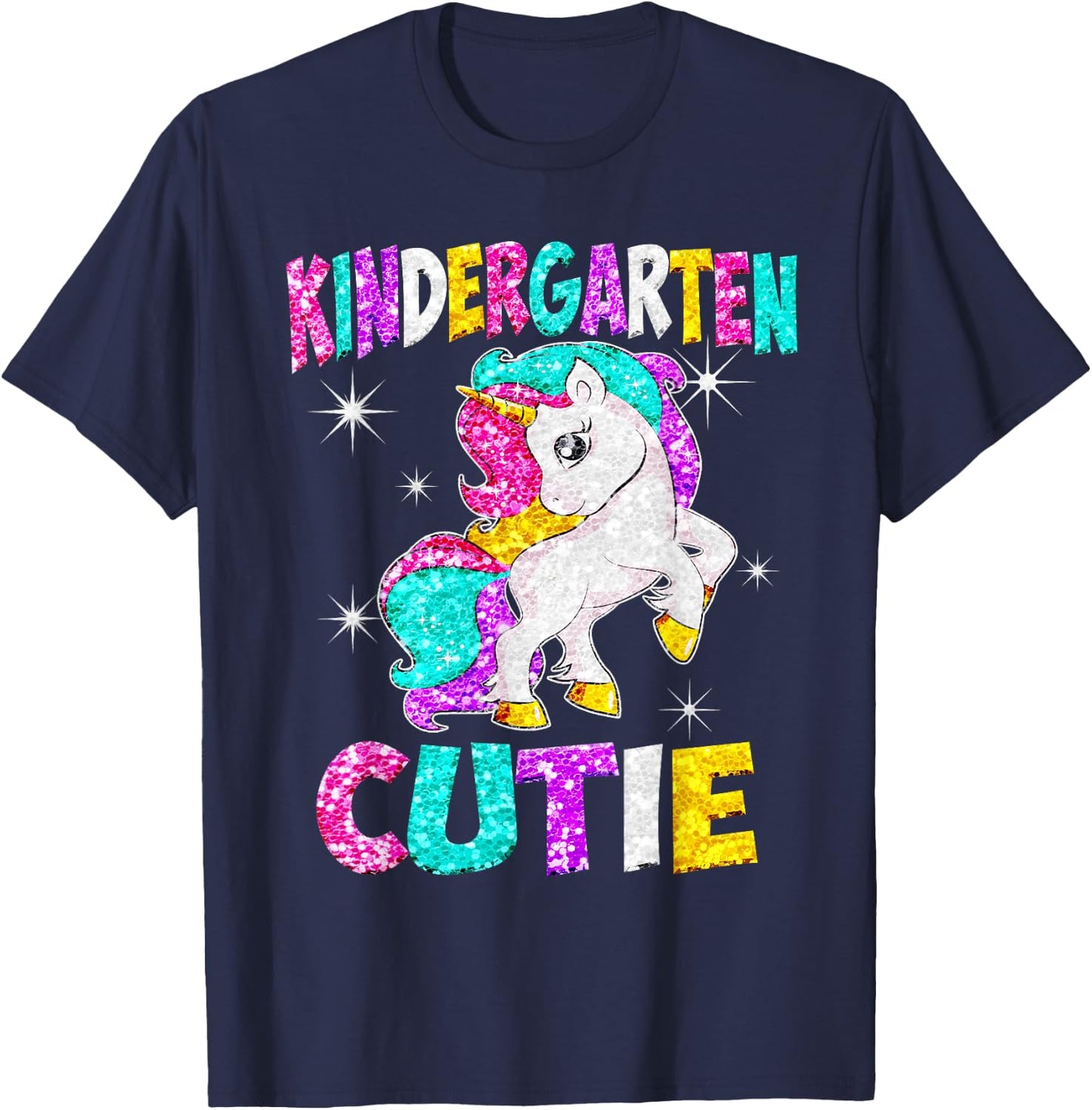 Kindergarten Cutie Unicorn Back to School T-Shirt - T-Shirt | Navy