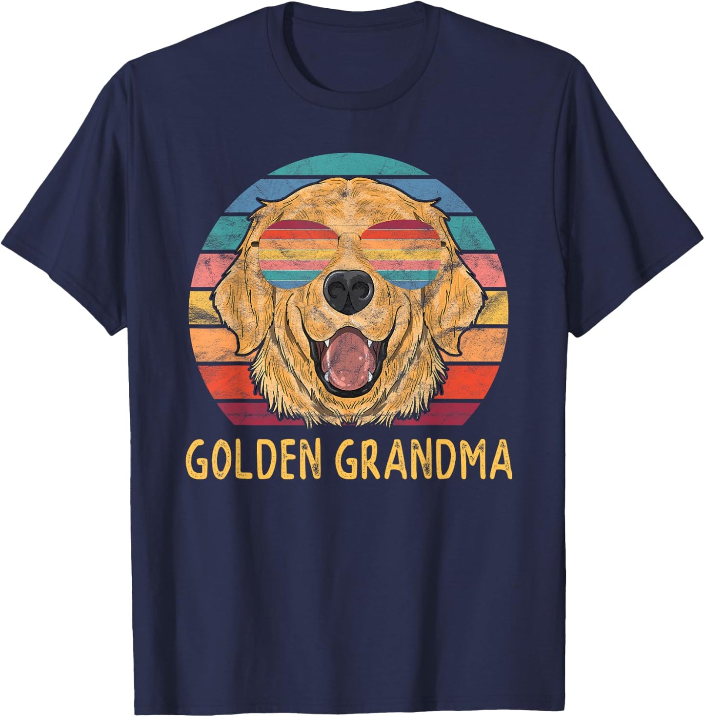 Golden Grandma Golden Retriever Dog Grandma Gifts Men Women T-Shirt - T-Shirt | Navy