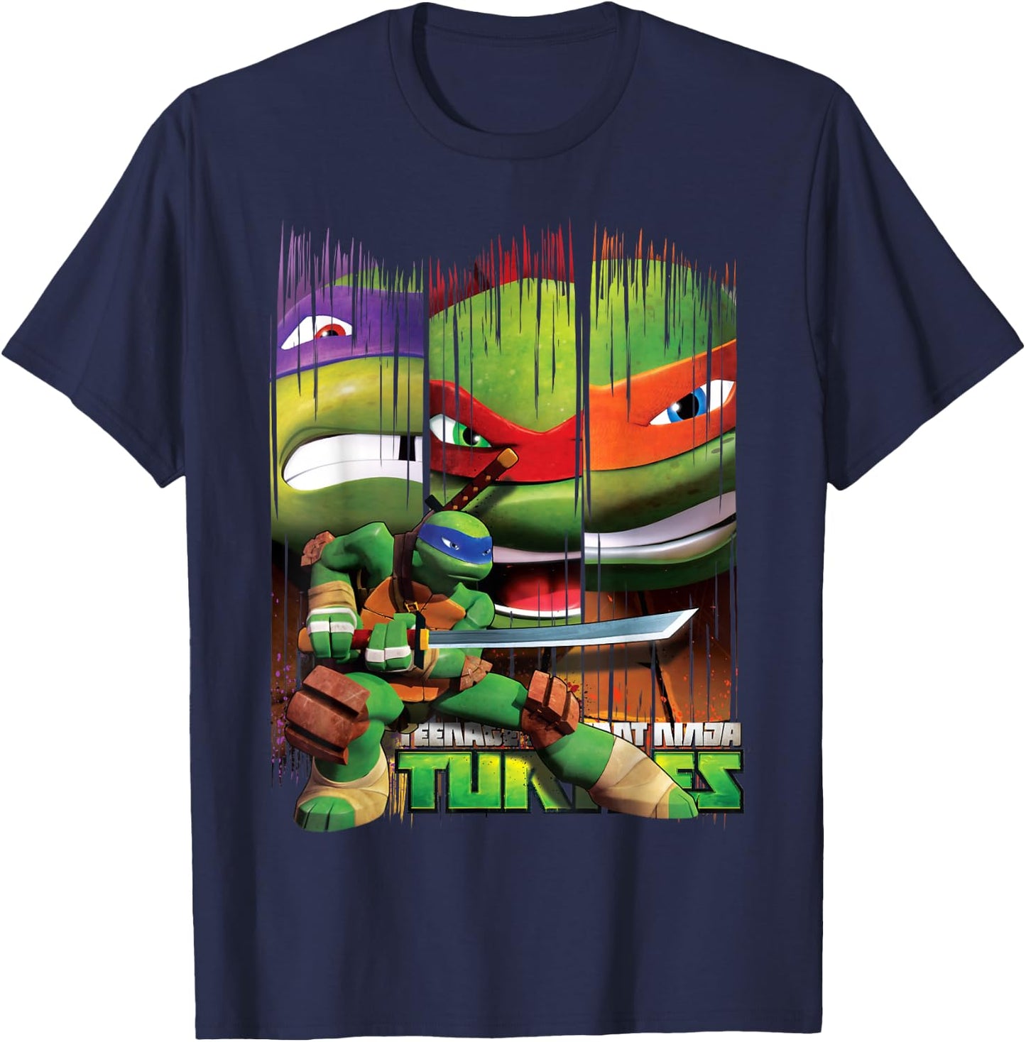 Teenage Mutant Ninja Turtles Leonardo Sword Stance T-Shirt - T-Shirt | Navy