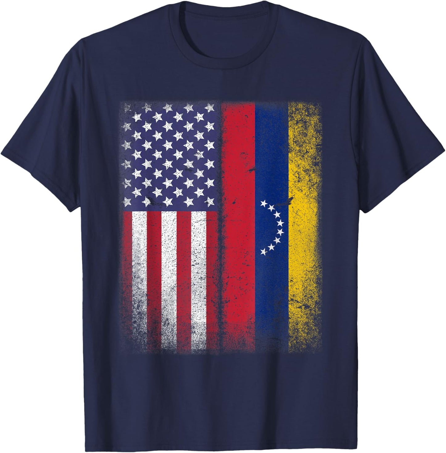 Venezuelan Roots American Grown Venezuela Usa Flag America T-Shirt - T-Shirt | Navy