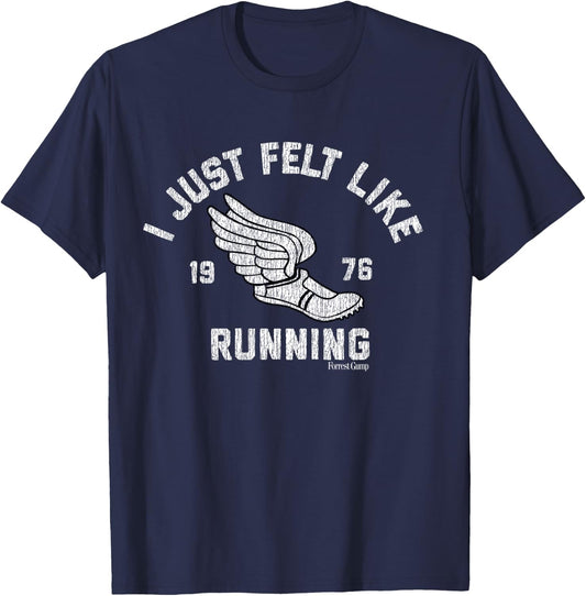 Forrest Gump I Just Felt Like Running 1976 Logo T-Shirt - T-Shirt | Navy