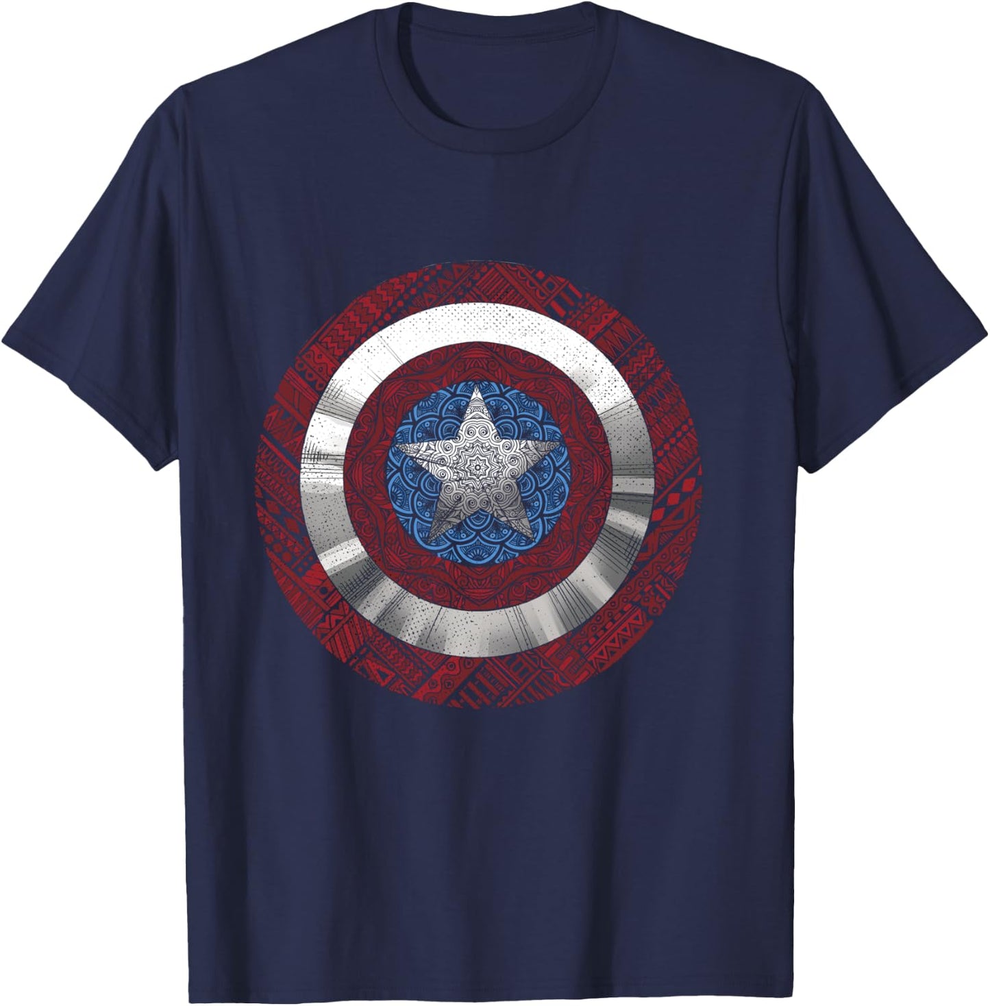 Marvel Captain America Avenger Ornate Shield T-Shirt - T-Shirt | Navy
