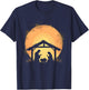 Peaceful Nativity Silhouette Christmas Scene T-Shirt - T-Shirt | Navy