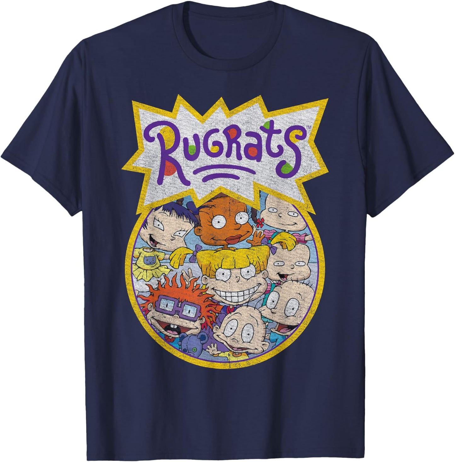 Rugrats Every Baby Vintage Circle Title Graphic T-Shirt - T-Shirt | Navy