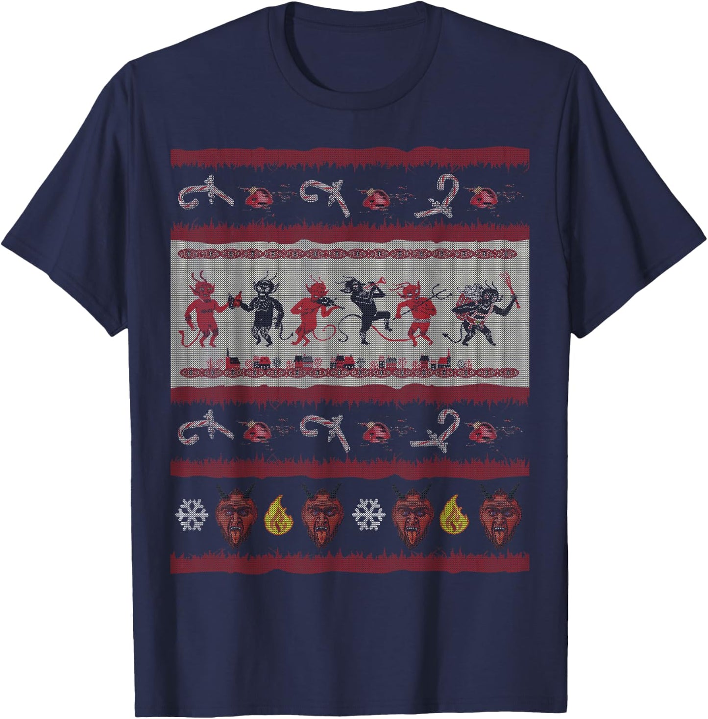 Krampus Party Ugly Christmas Design T-Shirt - T-Shirt | Navy