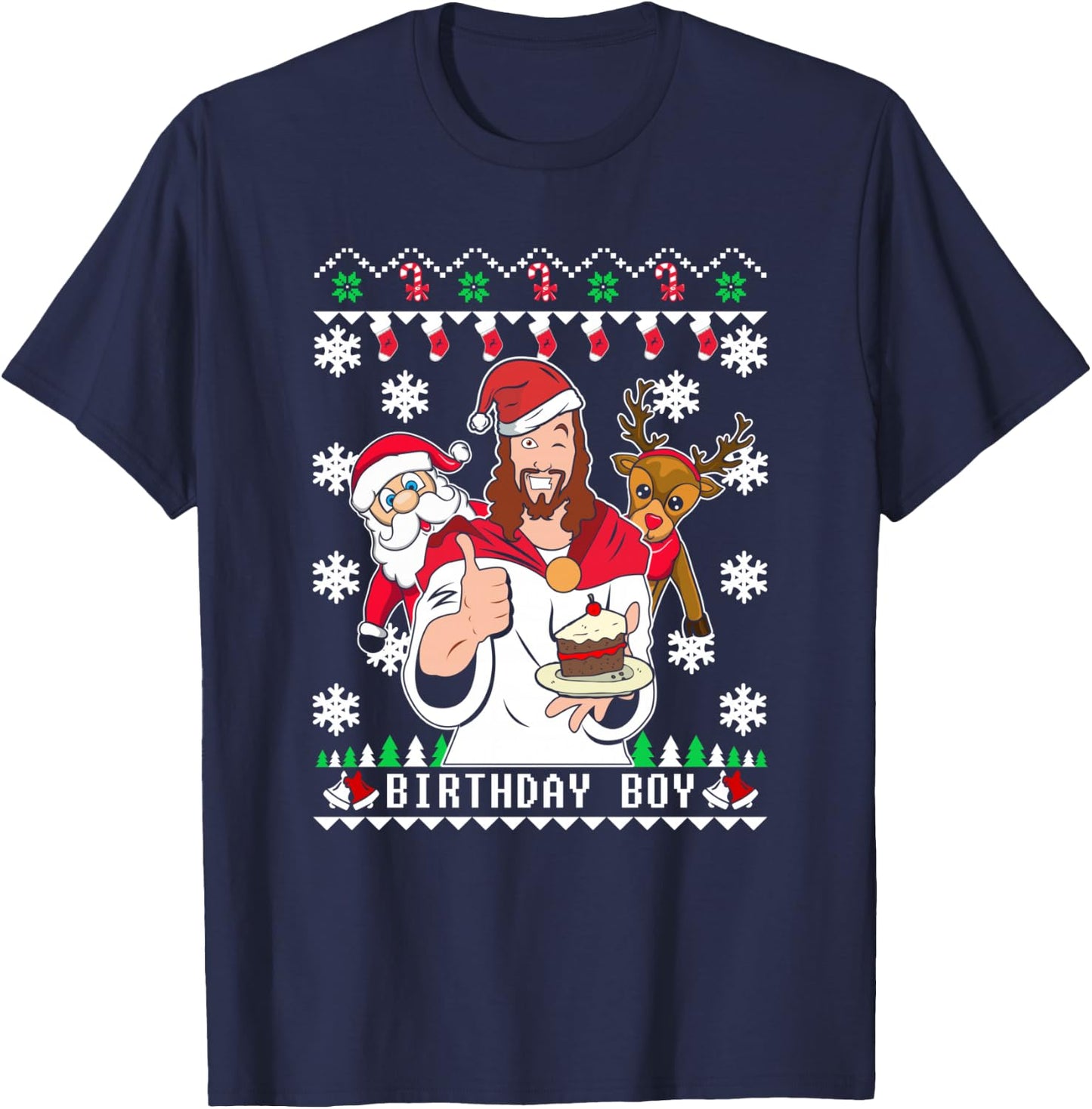 Birthday Boy Men Women Kids Funny Ugly Christmas T-Shirt - T-Shirt | Navy
