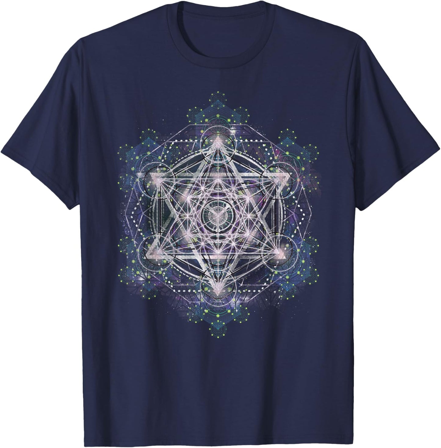 Metatron Cube Sacred Geometry Shirt - Spiritual Yoga T-Shirt - T-Shirt | Navy
