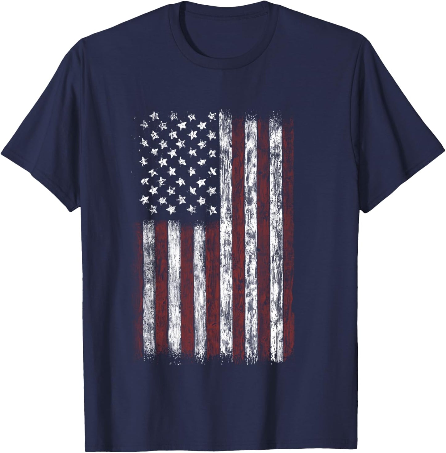 Vintage American Flag Shirt Men USA Flag T-Shirt - T-Shirt | Navy