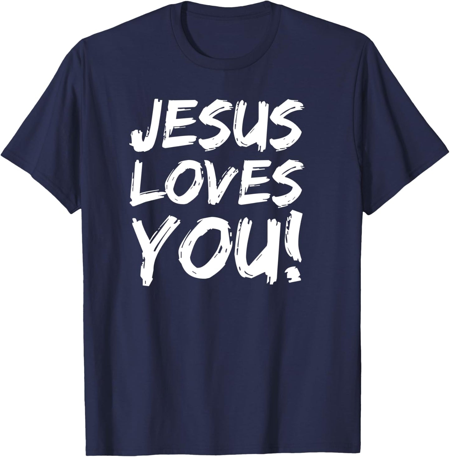 Christian Evangelism Gift Jesus Loves You! T-Shirt - T-Shirt | Navy
