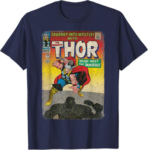 Marvel The Mighty Thor Journey Into Mystery Retro Comic T-Shirt - T-Shirt | Navy