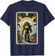 Vintage Nuclear Fallout Tarot Card Retro Steel Armor Man T-Shirt - T-Shirt | Navy