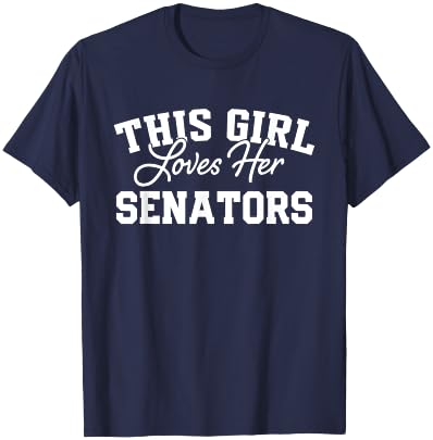 Senators Dover This Girl Loves Her HS T-Shirt - T-Shirt | Navy