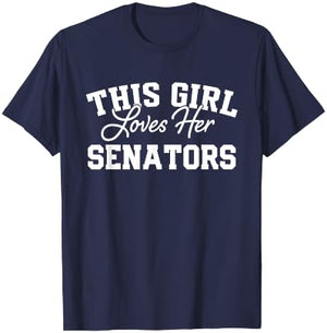 Senators Dover This Girl Loves Her HS T-Shirt - T-Shirt | Navy