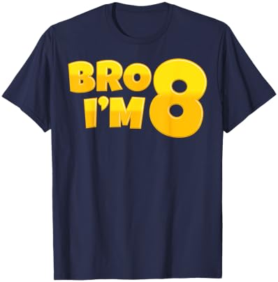 Bro I’m 8 Kids 8th Birthday Party 8 Years Old Boys Girls T-Shirt - T-Shirt | Navy